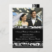 Elopement Aankondiging Foto Briefkaarten Zwart Wit (Voorkant / Achterkant)