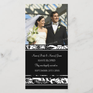 Elopement Aankondiging Fotokaart Black Floral