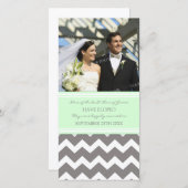 Elopement Aankondiging Fotokaart Gray Chevron (Voorkant / Achterkant)