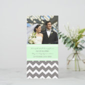 Elopement Aankondiging Fotokaart Gray Chevron (Staand voorkant)