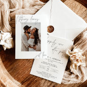 Elopement Aankondiging, Moderne Huwelijksreceptie Kaart