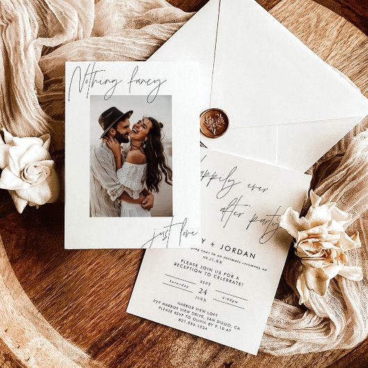 Elopement Aankondiging, Moderne Huwelijksreceptie Kaart