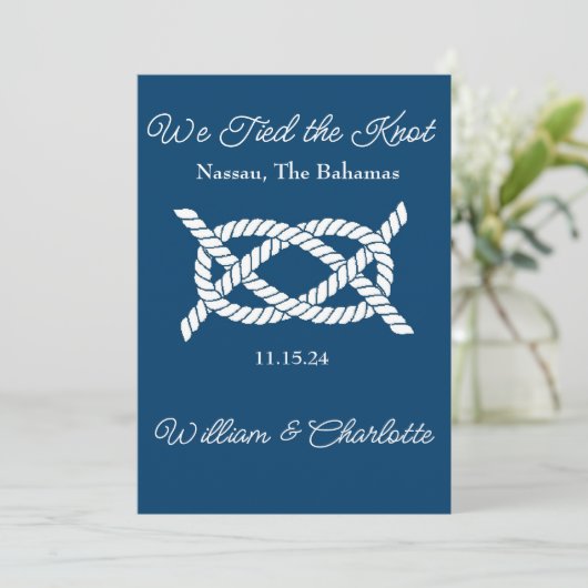 Elopement aankondiging Tied the Knot (Staand voorkant)
