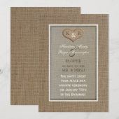 Elopement Aankondigingen - Burlap Look (Voorkant / Achterkant)