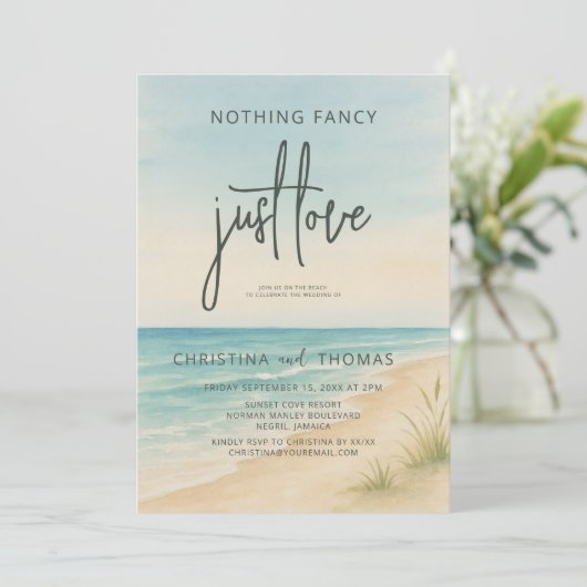 Elopement Beach bruiloft Kaart (Staand voorkant)