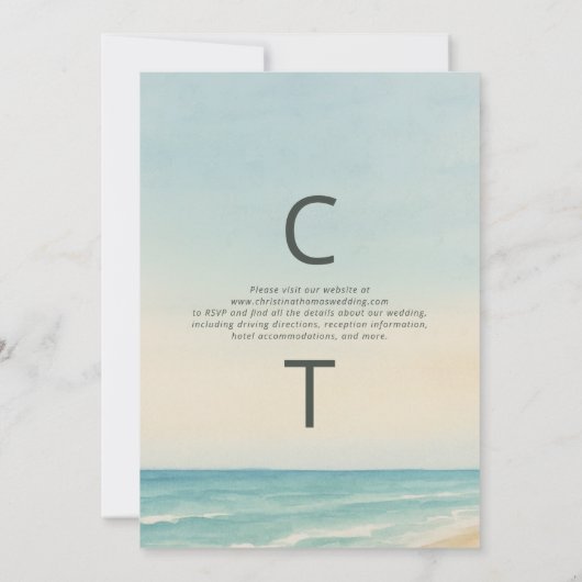 Elopement Beach bruiloft Kaart (Achterkant)