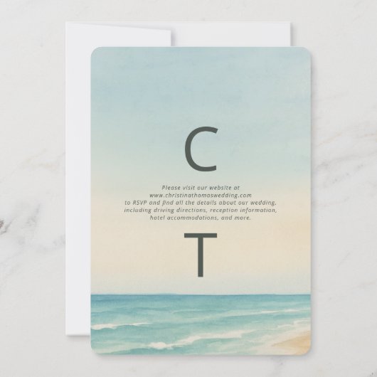 Elopement Beach bruiloft Kaart (Achterkant)