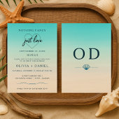 Elopement Beach Tropical Modern Wedding Reception Kaart