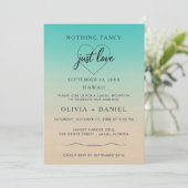Elopement Beach Tropical Modern Wedding Reception Kaart (Staand voorkant)