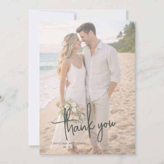 Elopement Beach Wedding Bedankkaart (Voorkant)