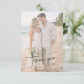 Elopement Beach Wedding Bedankkaart (Staand voorkant)