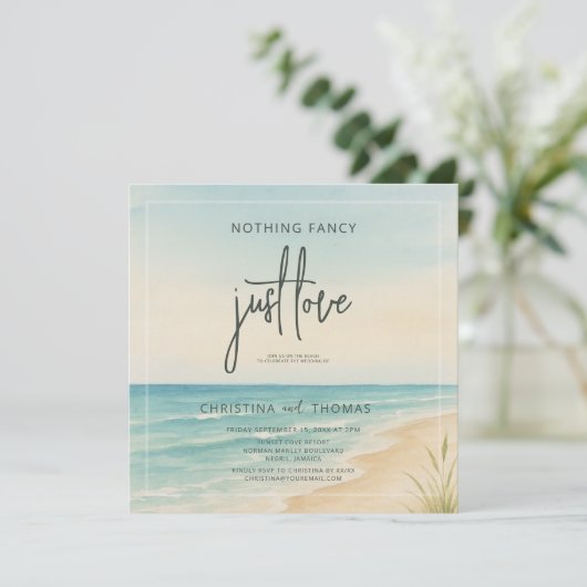 Elopement Beach Wedding Kaart (Staand voorkant)