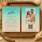 Elopement Beach Wedding Reception QR Code Kaart