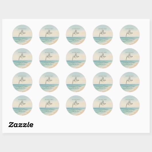 Elopement Beach Wedding Ronde Sticker (Vel)