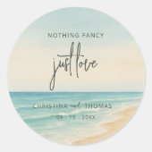 Elopement Beach Wedding Ronde Sticker (Voorkant)
