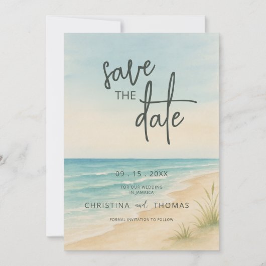 Elopement Beach Wedding Save the Date (Voorkant)