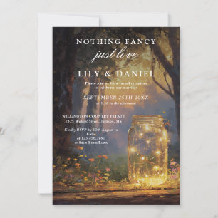 Elopement Bos Mason Jar Trouwreceptie Kaart