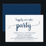 Elopement, gelukkig altijd na een feestje, marineb kaart<br><div class="desc">Prachtig gelukkig ooit na partijuitnodiging,  de Aankondiging van de Uitsluiting van de Wedding/de Uitnodiging kaart,  in het Robuuste Blauwe doopvontontwerp van de marine. Dit is perfect voor je trouwreceptie en feest na de bruiloft. Voeg je gegevens toe in het overeenkomende lettertype/lettertype. #TeeshaDerrick</div>