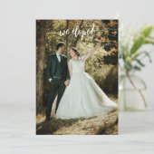 Elopement, gelukkig ooit na de bruiloft foto kaart (Staand voorkant)