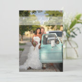 Elopement Happily Ever After Trouwfoto Kaart (Staand voorkant)