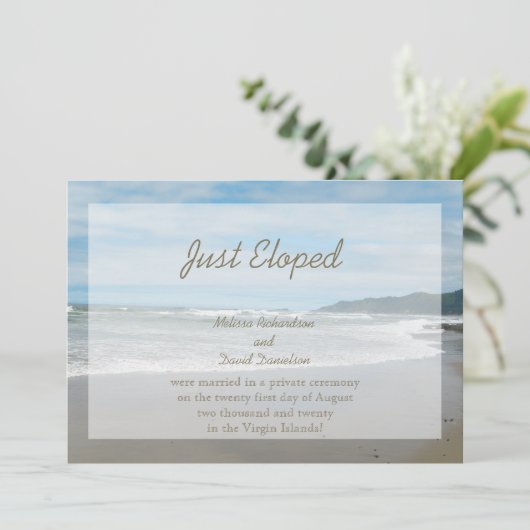 Elopement Huwelijk Aankondiging Aankondiging Uitno (Staand voorkant)