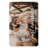 Elopement Just Married Script Weduwfoto Magneet (Verticaal)