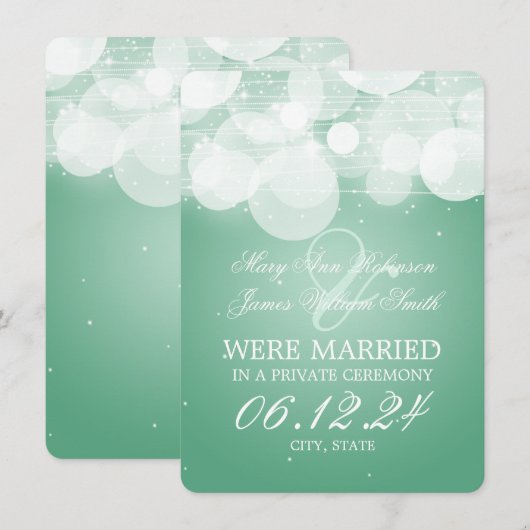 Elopement-loed- en spaarmint aankondiging (Voorkant / Achterkant)