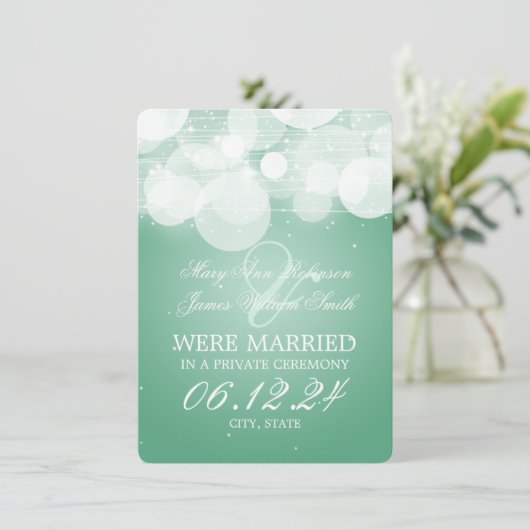 Elopement-loed- en spaarmint aankondiging (Staand voorkant)