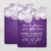 Elopement-loed voor huwelijken en Paars Aankondiging (Voorkant / Achterkant)