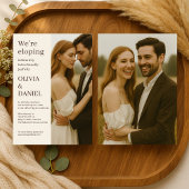 Elopement Minimalist Modern Elegant Photo  Kaart