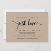 Elopement, niets Fancy gewoon liefde, moderne Kraf Kaart (Voorkant)