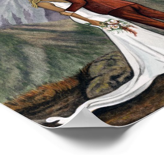 Elopement Paar in de bergen Print (Hoek)