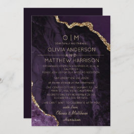 Elopement Paarse bruiloft receptie uitnodiging