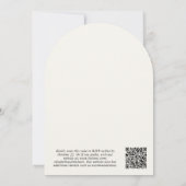 Elopement QR Code Cream Arch Wedding Receptie Kaart (Achterkant)
