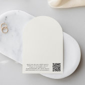 Elopement QR Code Cream Arch Wedding Receptie Kaart