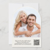 Elopement QR Code Foto Boog Huwelijksreceptie Kaart (Achterkant)