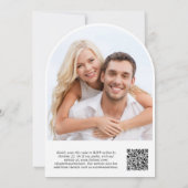 Elopement QR Code Foto Boog Huwelijksreceptie Kaart (Achterkant)