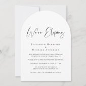 Elopement QR Code Foto Boog Huwelijksreceptie Kaart (Voorkant)