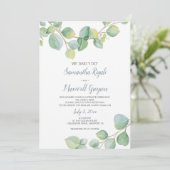 Elopement Reception Invitation Eucalyptus Kaart (Staand voorkant)