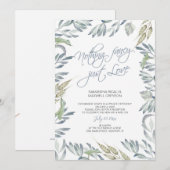 Elopement Reception Niets Fancy Just Love Kaart (Voorkant / Achterkant)