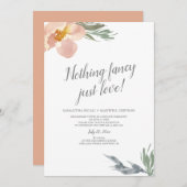 Elopement Reception Niets Fancy Just Love Kaart (Voorkant / Achterkant)
