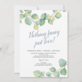 Elopement Reception Niets Fancy Just Love Kaart (Voorkant)