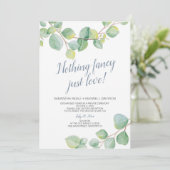 Elopement Reception Niets Fancy Just Love Kaart (Staand voorkant)