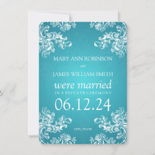 Elopement  Swirls 2 Turquoise Aankondiging