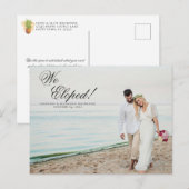 Elopement Tropische Ananas Waterverf Bruiloft Aankondigingskaart (Voorkant / Achterkant)