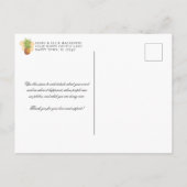 Elopement Tropische Ananas Waterverf Bruiloft Aankondigingskaart (Achterkant)
