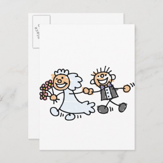 Elopement van de bruid- en bruinweddenschap aankondigingskaart (Voorkant / Achterkant)