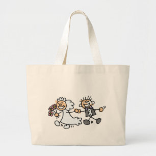 Elopement van de bruid- en bruinweddenschap grote tote bag