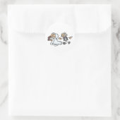 Elopement van de bruid- en bruinweddenschap ronde sticker (Tas)