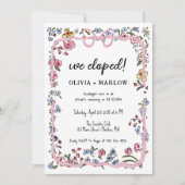 Elopement waterverf bloemenboog kaart (Voorkant)